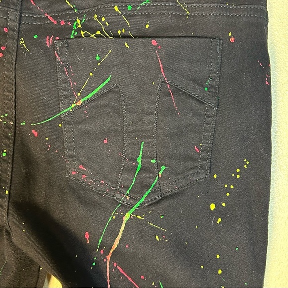 Tripp NYC Jeans Sz 9 Black Splatter Stretch Skinny Skull Rivet Punk Goth Emo Y2K - Picture 10 of 14